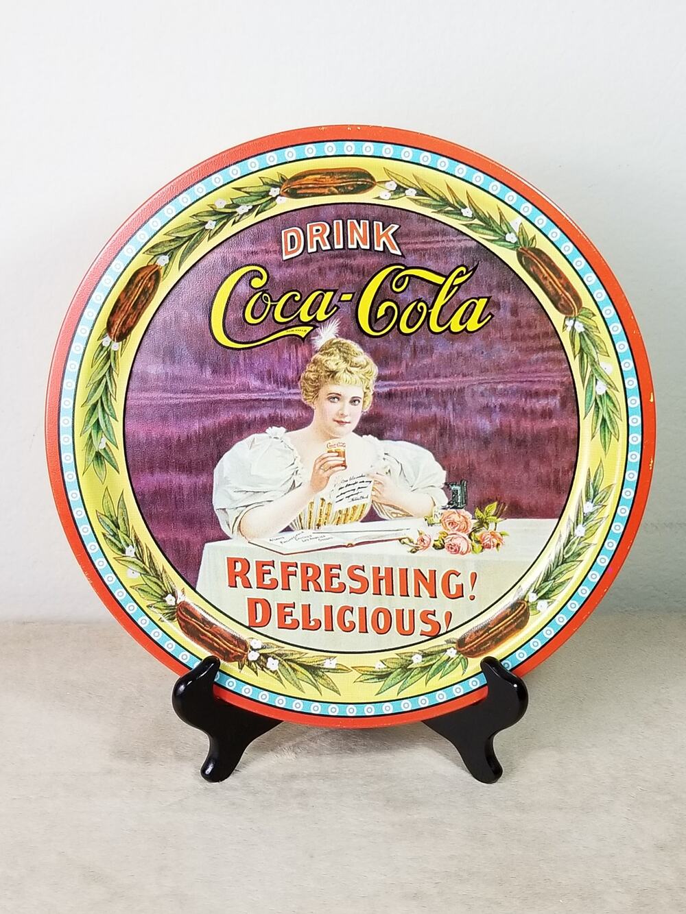 Coca Cola Serving Tray 75th Anniversary Diameter 12 1/4" Texas 1977 #04218
